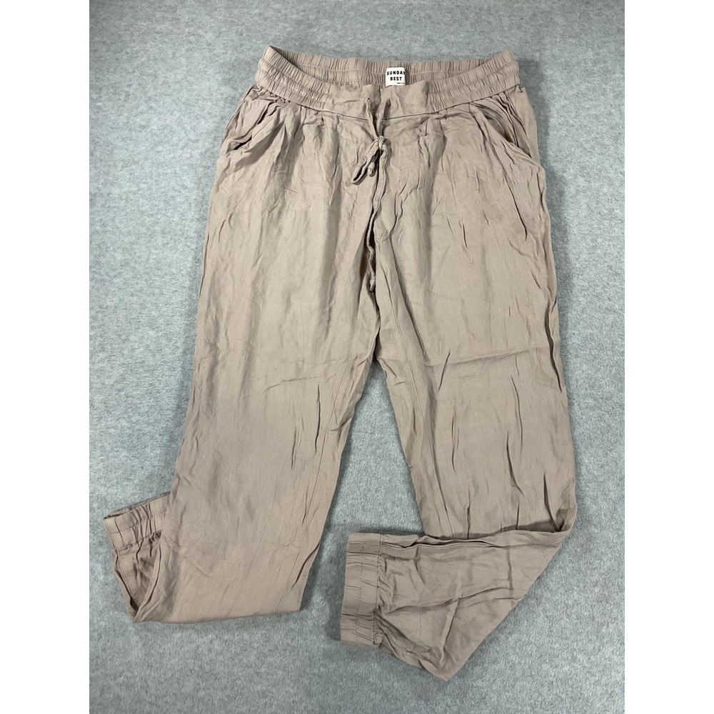 Sunday Best Aritzia Women Small Taupe Mauve Drawstring Jogger Pants Relaxed 2869
